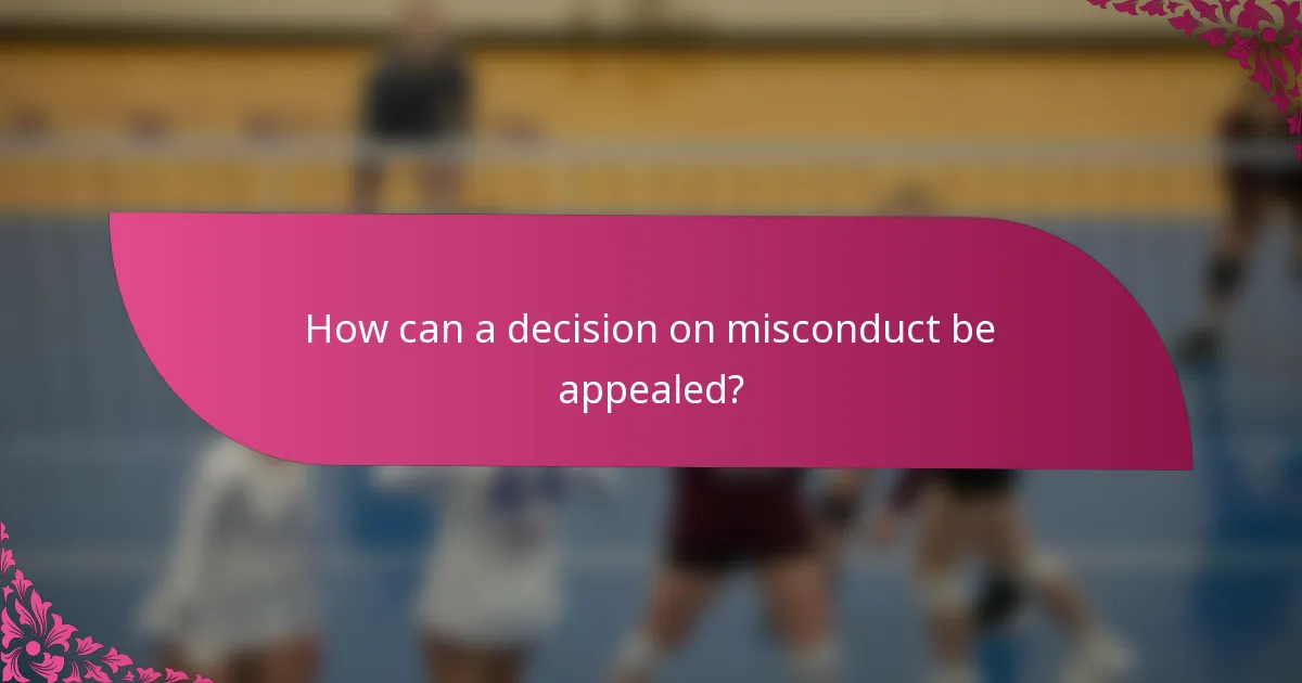 How can a decision on misconduct be appealed?