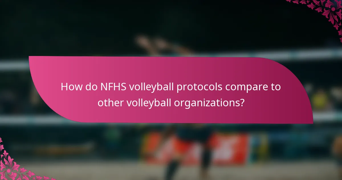 How do NFHS volleyball protocols compare to other volleyball organizations?