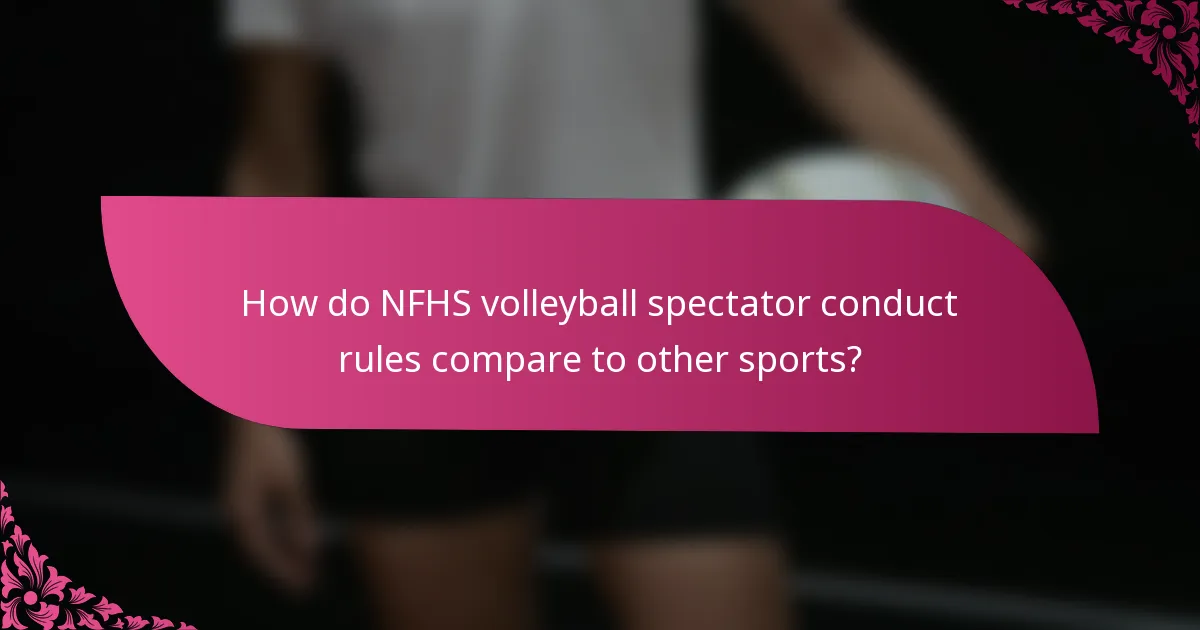 How do NFHS volleyball spectator conduct rules compare to other sports?