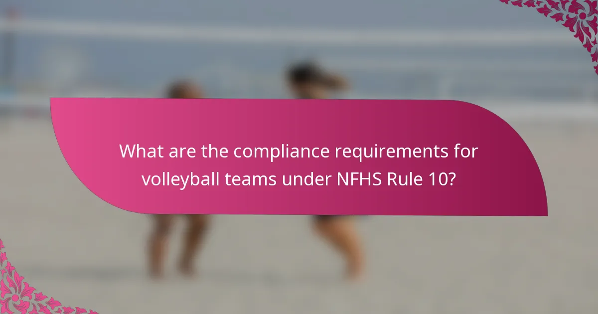 What are the compliance requirements for volleyball teams under NFHS Rule 10?