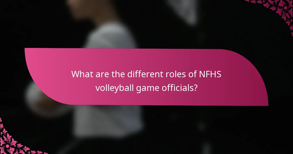 What are the different roles of NFHS volleyball game officials?