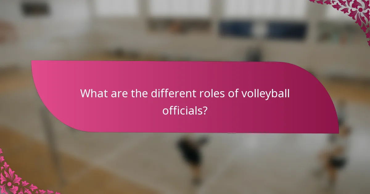 What are the different roles of volleyball officials?
