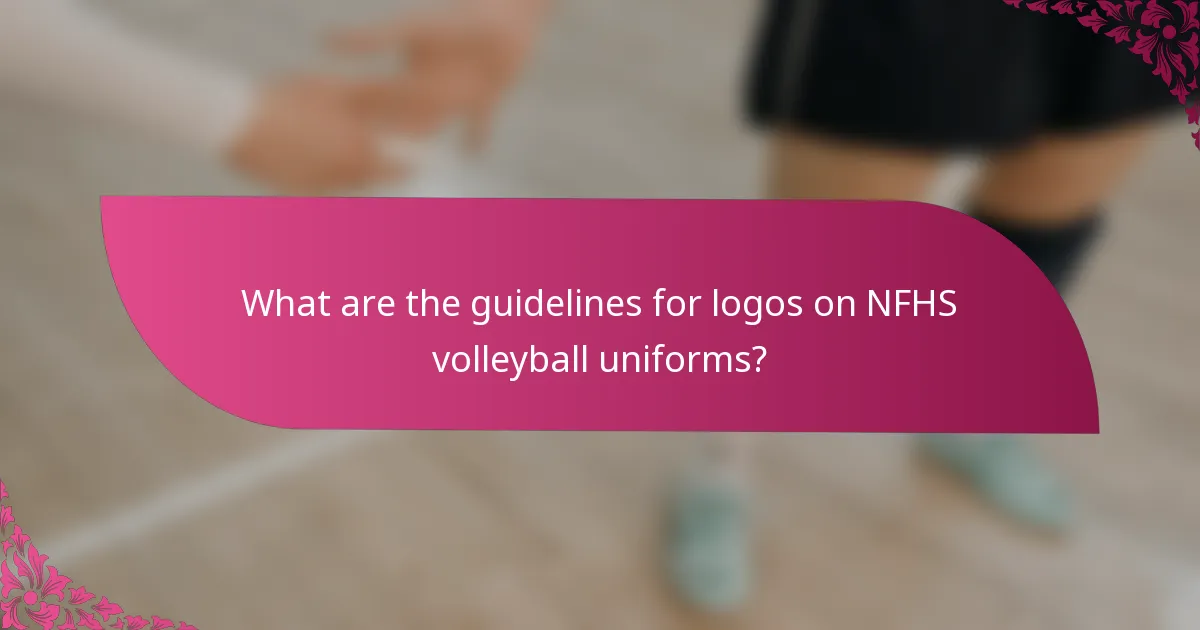 What are the guidelines for logos on NFHS volleyball uniforms?